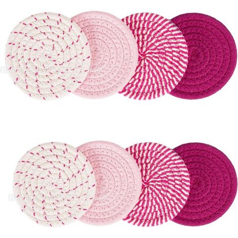 Diese vielseitigen Untersetzer verleihen jeder Inneneinrichtung einen Hauch von Eleganz (rosa Serie, 1 Set). (1/5)