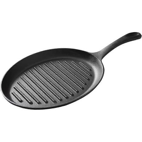 Antihaftbeschichtete Grillpfanne aus Gusseisen mit Griff und chemikalienfreier Kochplatte, geeignet für Gas- und Induktionsherde. (1/5)