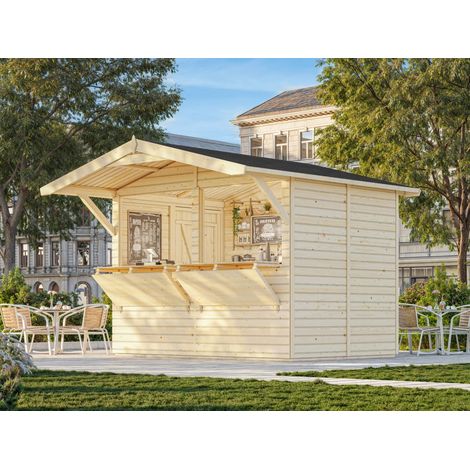 Chiosco in legno non trattato Stella A 273X190