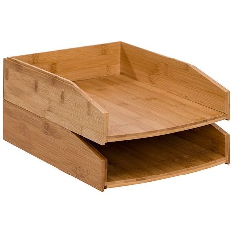 Lot de 2 corbeilles à courrier Cep Sliva Bambou (1/5)