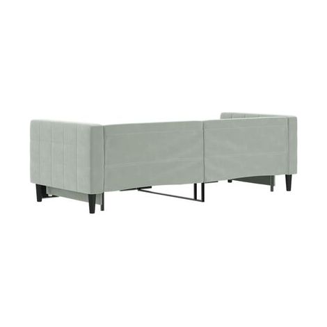 Lit de jour avec tiroirs, gris clair, 80 × 200 cm, matelas non inclus, rangement pratique intégré, pour chambre, décor moderne, facile à assembler (1/5)