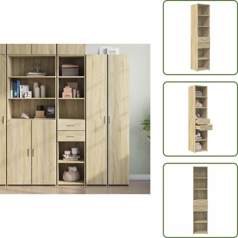 Highboard Sonoma-Eiche 40x42,5x185 cm Holzwerkstoff - Sideboard - Hochboard - Wohnzimmertisch - Eiche Dekor - Holzwerkstoff (1/5)