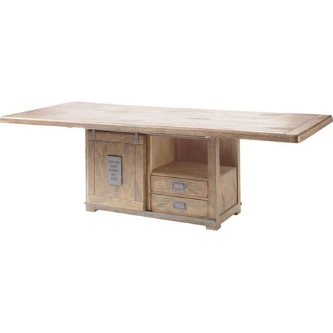Esstisch Mango 200x100x76 beige lackiert RAILWAY 398