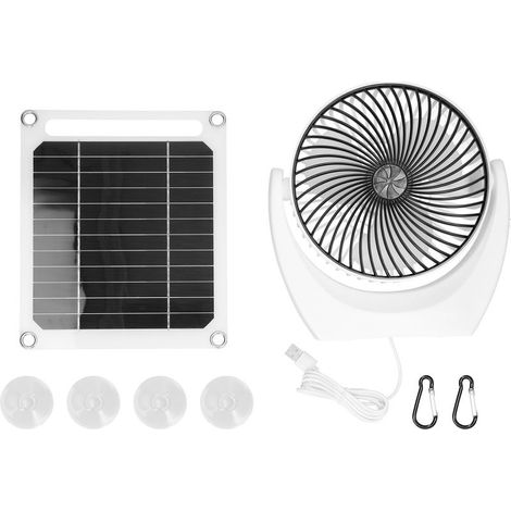 AMXCNOY 6W Solar-Tragbarer Ventilator mit monokristallinem Silizium-Solarpanel und multifunktionaler Solarladefunktion (1/5)