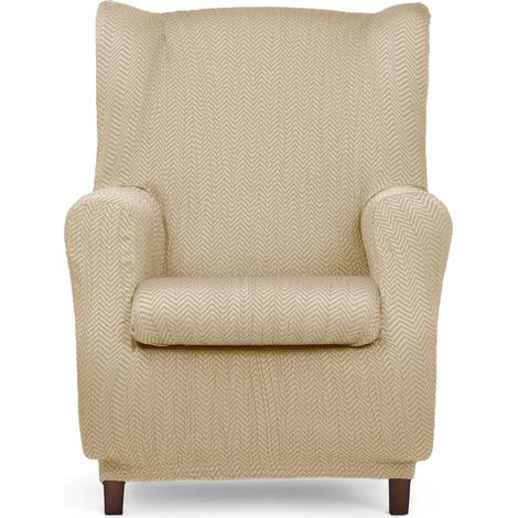 Housse de Fauteuil Extensible 1 Place Beige Design (1/5)