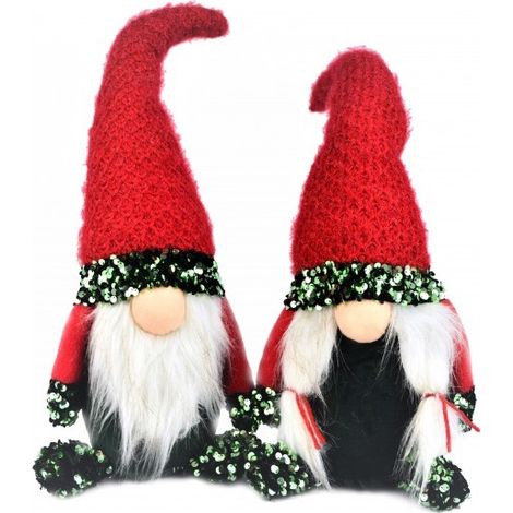 Gnomo Decorazione Natalizia Natale in Stoffa Medio 58 cm 2 Modelli (1/2)