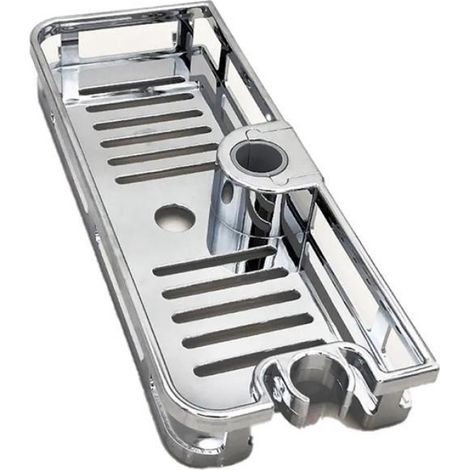 Organisateur Multifonction Salle de Bain Tige de Levage Support Amovible Sans PerçAge Porte-Savon éTagèRe de Douche Plateau de (1/4)