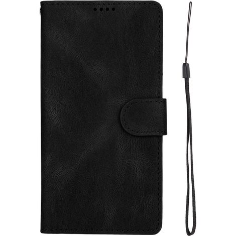 Étui portefeuille classique en cuir PU avec rabat et fermeture magnétique pour iPhone 13 (noir) (1/5)