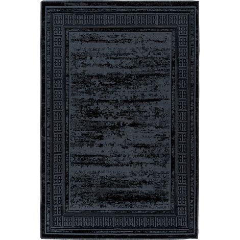 Tapis noir relief 3d style vintage intérieur - 150 x 80 cm (1/4)