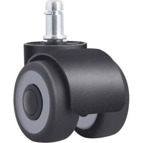 Set of 1 office chair casters, 11 x 22 mm, double wheel design, won't scratch the floor, diameter: 50 mm