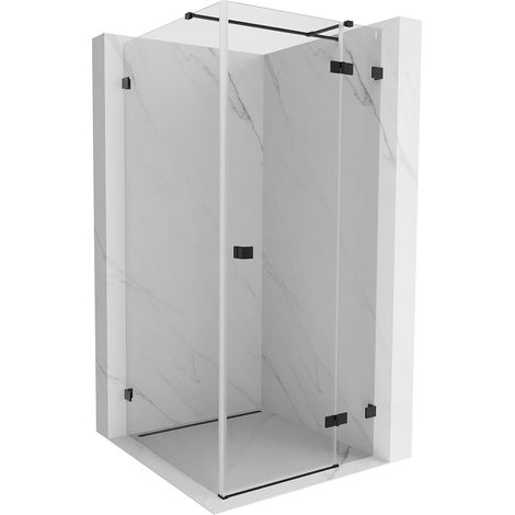 Mexen Lunar T cabina de ducha abatible derecha 120 x 120 cm, transparente, negra - 834T-120-120-70-00-P (1/5)