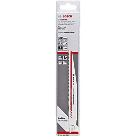 Lame scie sabre S 1156 XHMPack a 10 Unités Bosch