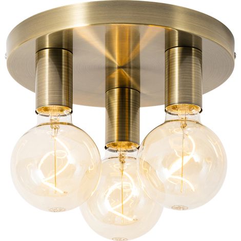 Modern Ceiling Light Bronze Round - Facil