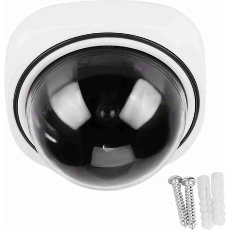 Caméra de sécurité factice, caméra de Surveillance simulée à dôme sans Fil pour intérieur extérieur avec lumière LED pour Bureau à Domicile (sans Batterie) (1/5)