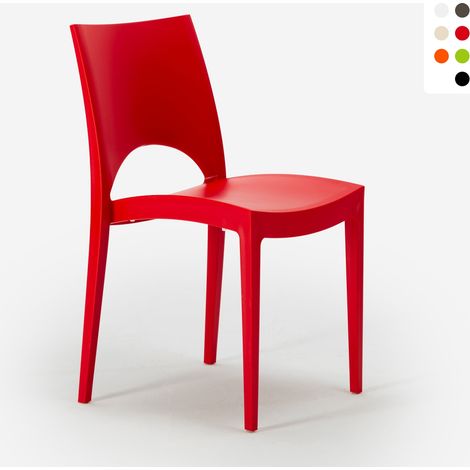 Stock 24 Silla de cocina Paris Grand Soleil de Polipropileno Apilable - Rojo (1/5)