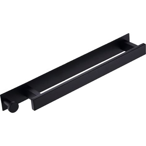 Toallero mural, sin necesidad de taladrar, fabricado en acero inoxidable 304, para baño y cocina (negro, 40 cm). (1/5)