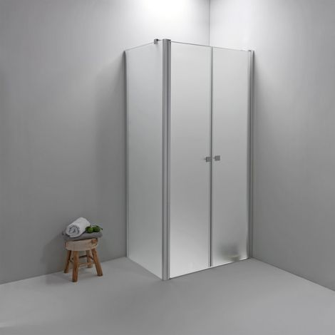 BOX DOCCIA ELITE ANGOLARE 70x100 CM APERTURA SALOON CON LATO FISSO OPACO (1/4)
