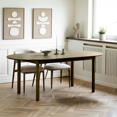 Table à manger extensible 200/250/300 cm placage chêne fumé KALKIE (1/5)