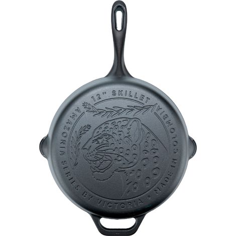 Victoria 38281 Sartén Hierro Fundido Curado Inducción 30cm, Apta Fuego, Barbacoa, Horno Cast Iron Skillet  Negro (1/5)