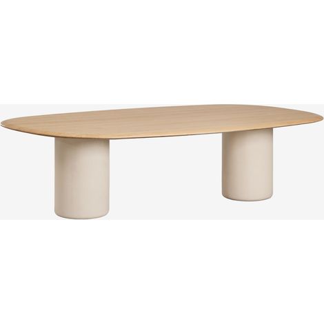 Table de salle à manger ovale en MDF et ciment Lysander SKLUM 270 x 110 cm (1/5)