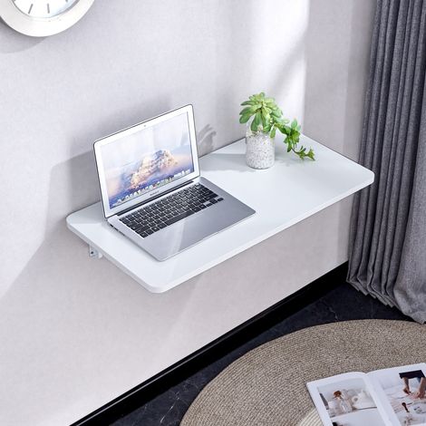 DESMIU Bureau pliant multifonctionnel mural avec 1 plateau rabattable, pour bureau et cuisine (1/5)