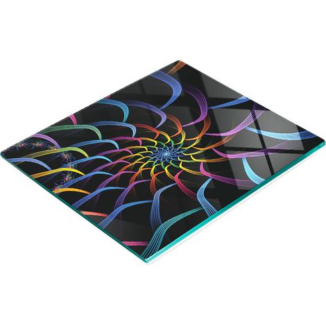 Tagliere da cucina decorativo in vetro con immagine astratta, 60x52 cm (1/5)