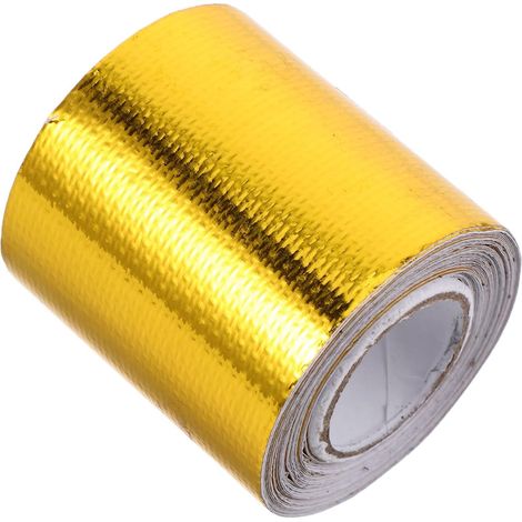 Ruban De Protection Thermique En Aluminium Doré 5 m x 5 Cm Avec Adhésif Haute Température Pour Moteur De Voiture Et Tuyaux D’échappement (1/5)