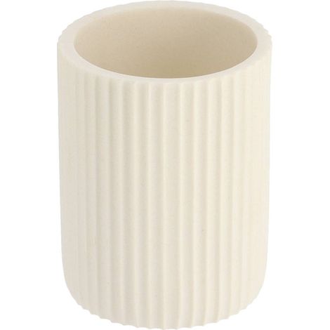 Taza de poliresina acanalada - blanca - Tendance