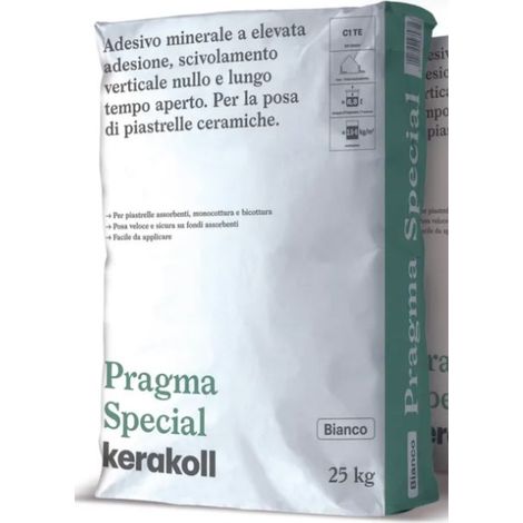 Adesivo minerale per piastrelle ad alta aderenza pragma special bianco 25 kg