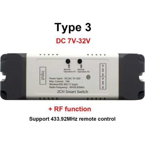 1 unité Contrôleur porte garage WiFi, commutation intelligente 433 MHz RF, compatible Alexa et télécommande, pour portes motorisées 7 V–32 V
