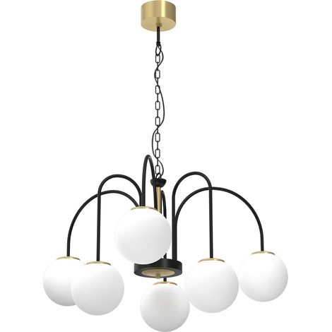 Lampada sospensione Cambridge oro/nero 6xE14 Luminex