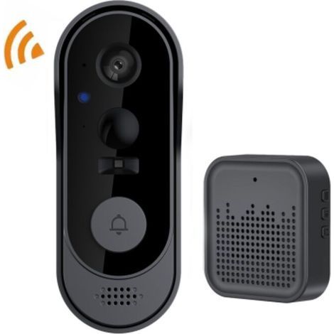Sonnette sans Fil avec Caméra,1080P WiFi Sonnette Étanche, Batterie Visiophone sans Fil avec Carillon, Audio Bidirectionnel, Vision Nocturne Infrarouge, Détection Humaine PIR (1/5)