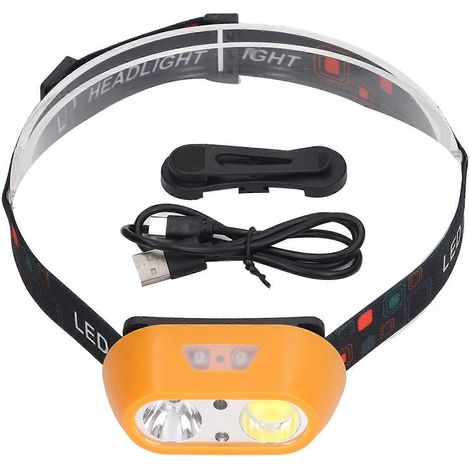 LED-Stirnlampe, USB-aufladbar, 300 lm, hohe Leuchtkraft, COB-XPE-Technologie, 6 Leuchtmodi, mit Sensorschalter