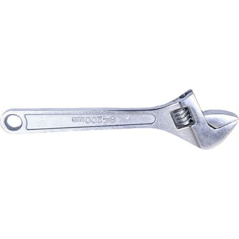 Clé à molette réglable de 250 mm (10 pouces) en acier à haute teneur en carbone, robuste et stable, avec revêtement chromé. (1/5)