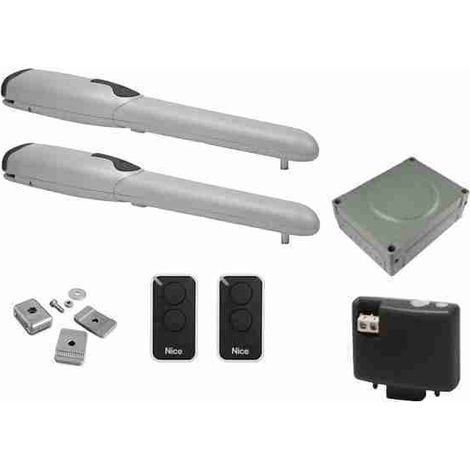 Nice WINGO4KLT - Kit für l'Automatisierung von Flügeltore mit ante bis zu für 2 m, 24 Vdc, Montage außen