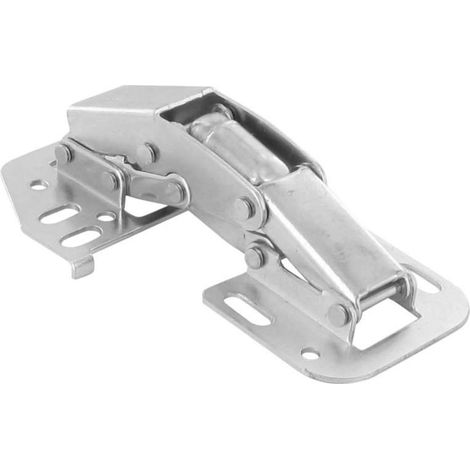 Tcasystem – Charnière invisible en applique avec butée – Nickelé – Largeur 60 mm – Acier – Pour panneaux épaisseur 16 mm – Longueur ouverte 97 mm (1/5)