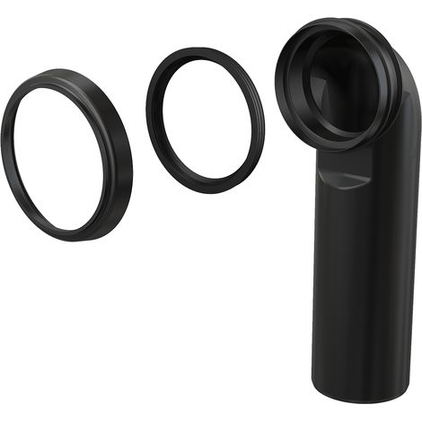 Alcadrain Abflussbogen 90° Slim für Wand-WC, DN 90 × DN 90, Länge 285 mm, PE, schwarz (1/2)