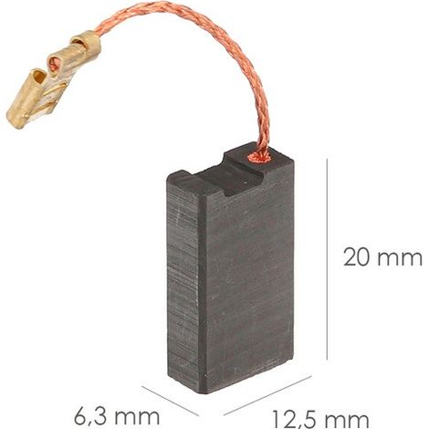 Cepillos de carbón Asein nce0320 6,3 x 12,5 x 20 mm 2 unidades