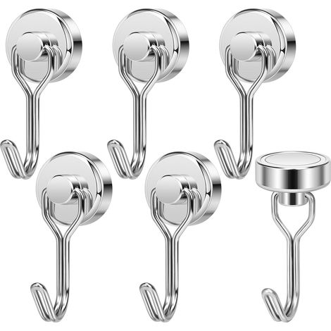 HSS-6 Pièces Aimants Crochet, 20mm Aimants Puissants Patère Magnétique,  Crochet Aimanté Puissant pour Cuisine, Entrepôt et Extérieur (1/5)