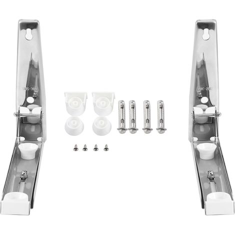Support Mural Rétractable Pour Four à Micro-ondes - Acier Inoxydable 304 - Réglable 225 à 395 mm - Pliable - Fixation Murale Par Vis - 1 Pièce (1/5)