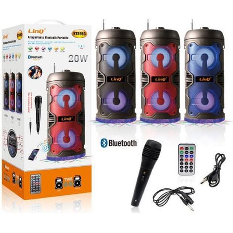 Trade Shop - Kts953 20w Altavoz Bluetooth Portátil Micrófono Inalámbrico Usb - (1/2)