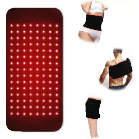 Neue LED-Therapiematte (45 x 21 cm) – 660 nm rotes Licht und 850 nm Nahinfrarot – umlaufender Gürtel zur Linderung von Körperschmerzen (1/5)
