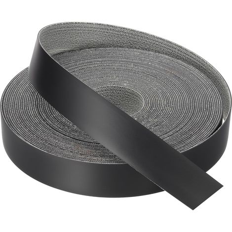 Bande de Chant 15 Mètre x 28mm, Bande Bordure Meuble Masquage Préencollé en PVC, Placage Contreplaqué Flexible avec Adhésif Thermofusible pour Bords Meuble Étagère Panneaux, Noir (1/5)