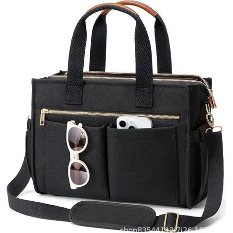 sac portable voyage doulière en toile pour ordinateur portable, grand format idéal les enseignantes (1/5)