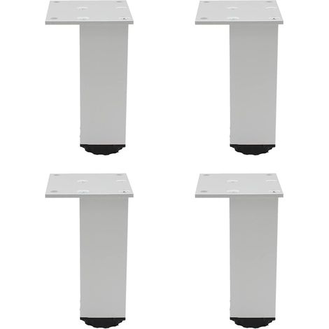 Pieds de meubles réglables en aluminium, lot de 4, pour meubles, canapés et tables, argent, 12 cm (plage de réglage 120-138 mm) (1/5)