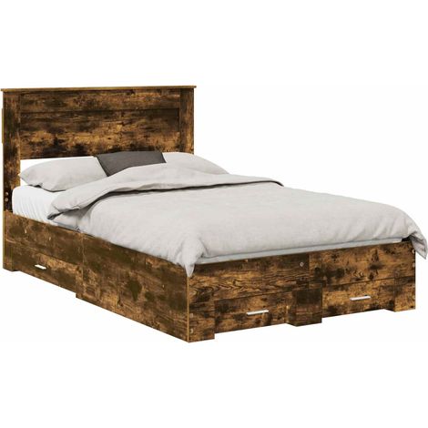 Maison Exclusive - Bettrahmen Geräucherte Eiche 120 x 190 cm Holz