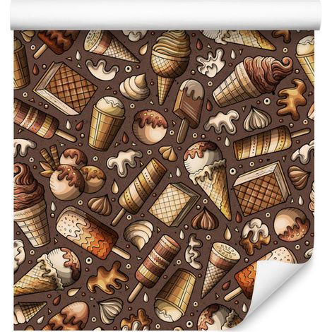 Carta da parati con motivo dolci per soggiorno e camera da letto, 50x1000 cm (1/5)
