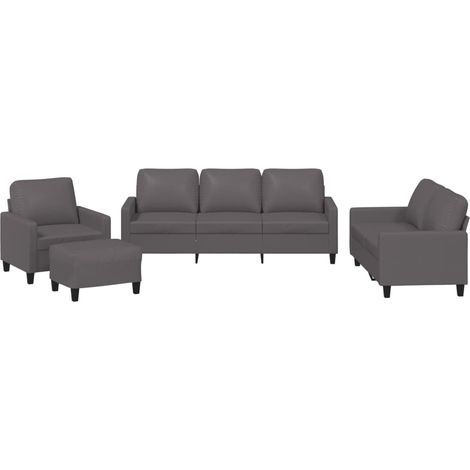 Maison Exclusive - Set di Divani 4 pz con Cuscini Grigio in Similpelle