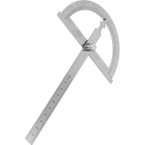Winkelmesser aus Edelstahl (0-180°) mit Goniometer und 15 cm Lineal (120 x 150 mm) (1/5)
