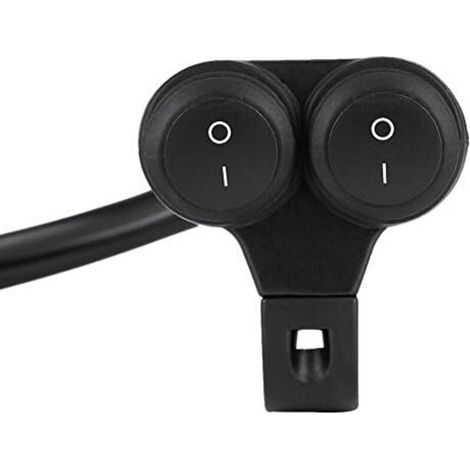 Commutateur de Guidon de Moto, Interrupteur Marche/Arrêt Universel 22mm Phare Feux Antibrouillard Double Bouton de Commande（B） (1/5)